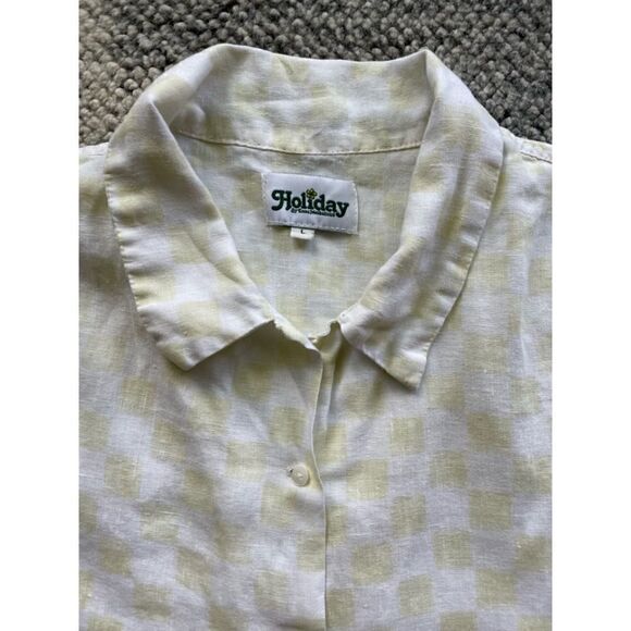 Holiday by Emma Mullholland Linen Checkered Top - Picture 2 of 6